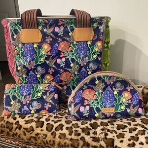 Consuela Floral Print Bag Set - wallet and cosmetics bag included in price